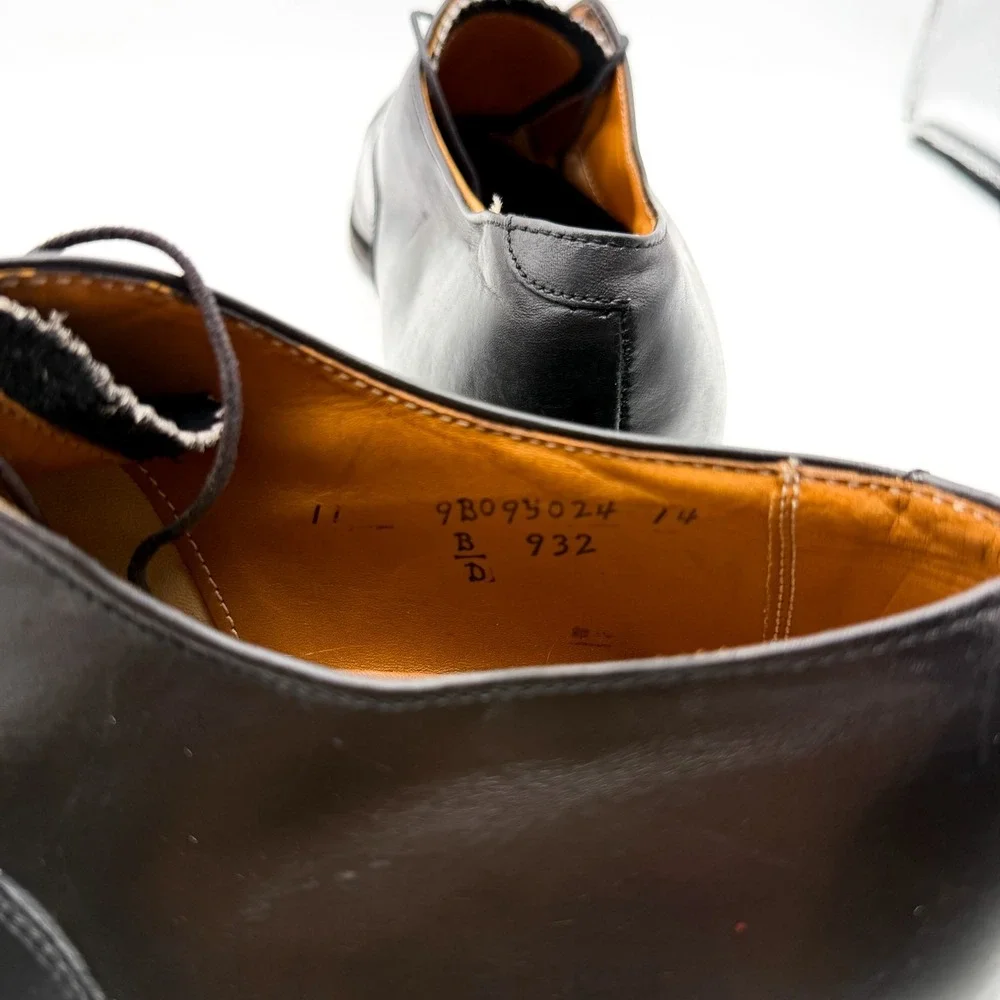 Alden 932 Plain Toe Bal Oxford Mens Size 11 B/D Black Leather Dress Shoes